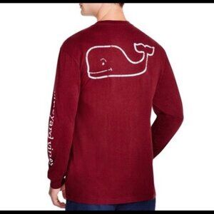 Long Sleeve Burgee Vintage Whale Pocket Tee Mens size S